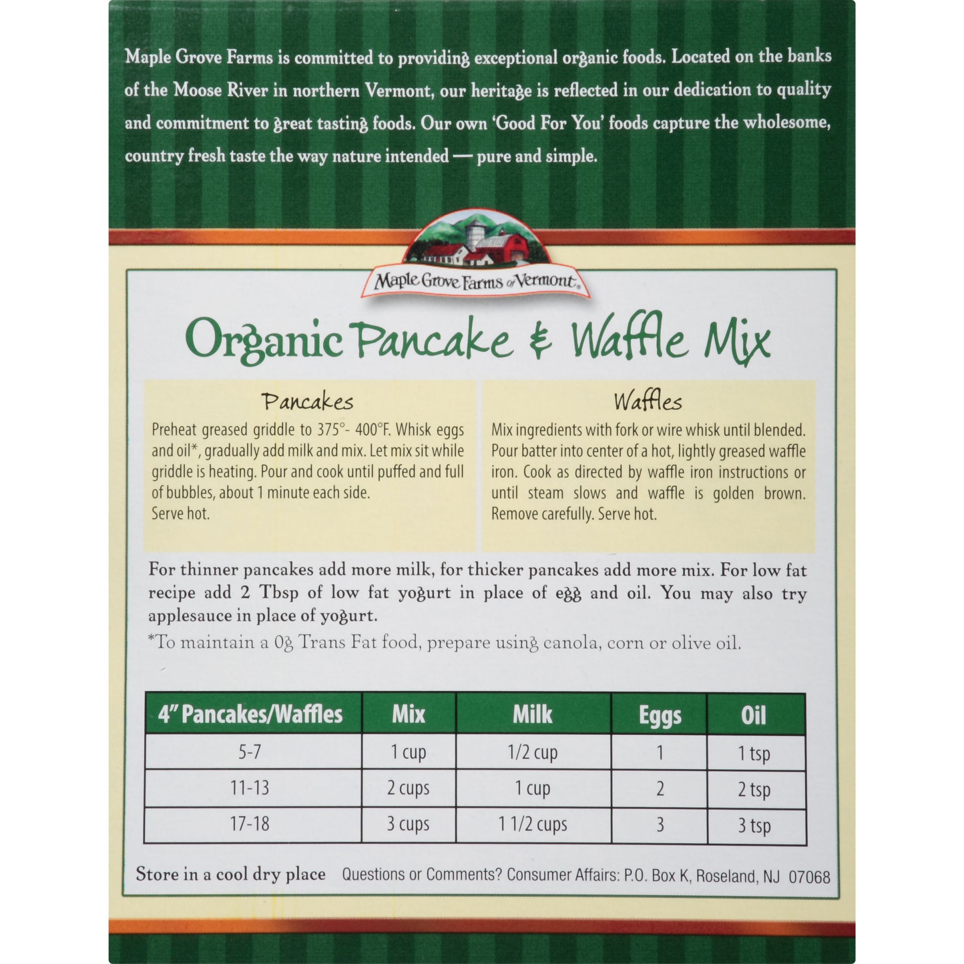 slide 7 of 8, Maple Grove Farms Of Vermont Organic Buttermilk Pancake & Waffle Mix, 16 oz