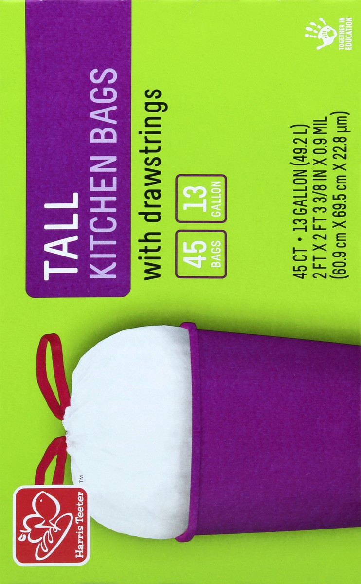 slide 2 of 5, Harris Teeter Drawstring Kitchen Bags, 45 ct