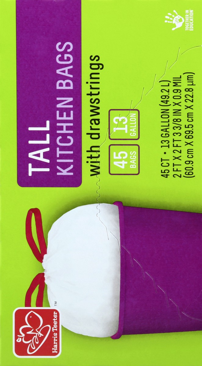 slide 4 of 5, Harris Teeter Drawstring Kitchen Bags, 45 ct