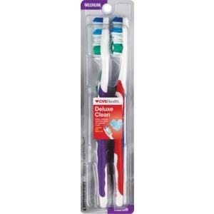 slide 1 of 1, CVS Health Deluxe Clean Toothbrush, 4 ct