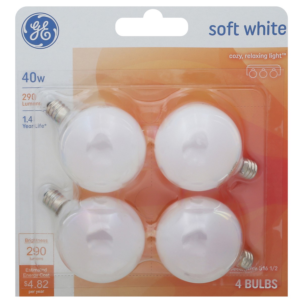 slide 1 of 9, GE Soft White 40 Watts Light Bulbs 4 ea, 4 ct