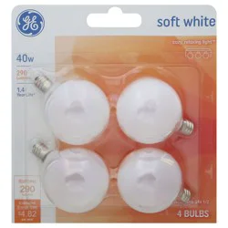 GE Soft White 40 Watts Light Bulbs 4 ea