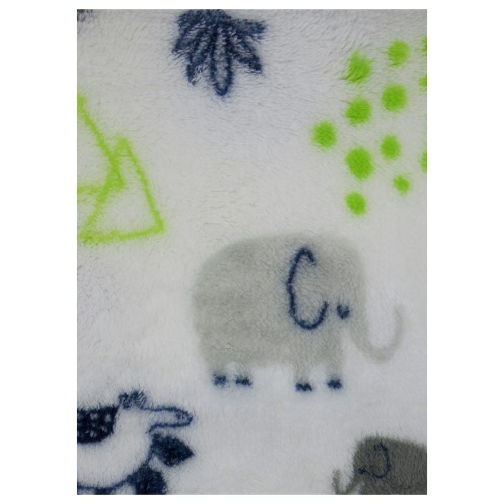 slide 3 of 4, Cutie Pie Dino Print Plush Baby Blanket - Grey, 1 ct