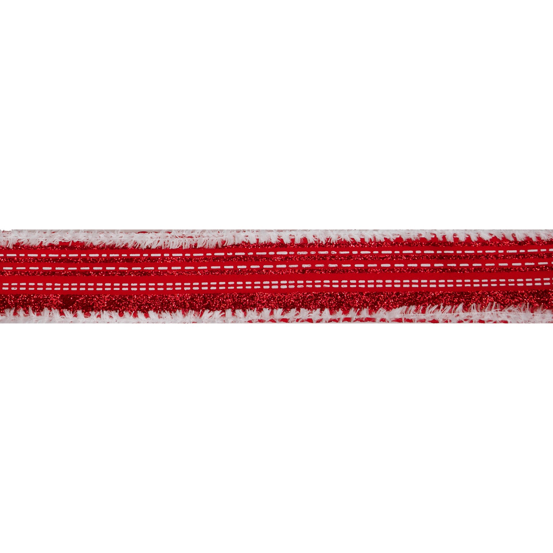 slide 3 of 3, 1.5" X 30ft. Red Tinsel Stripes Wired Ribbon By Celebrate It, 1.5 in x 30 ft
