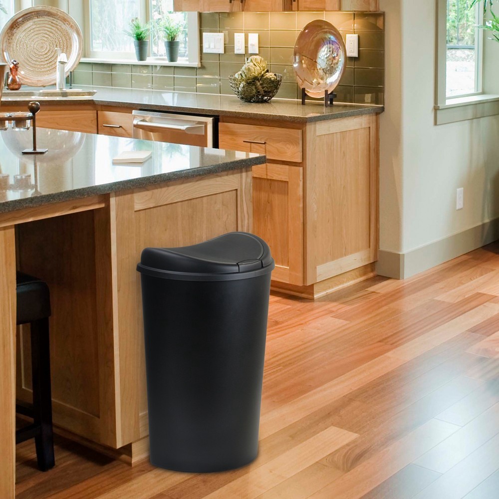 slide 2 of 4, Hefty Wastebasket Black, 55 qt