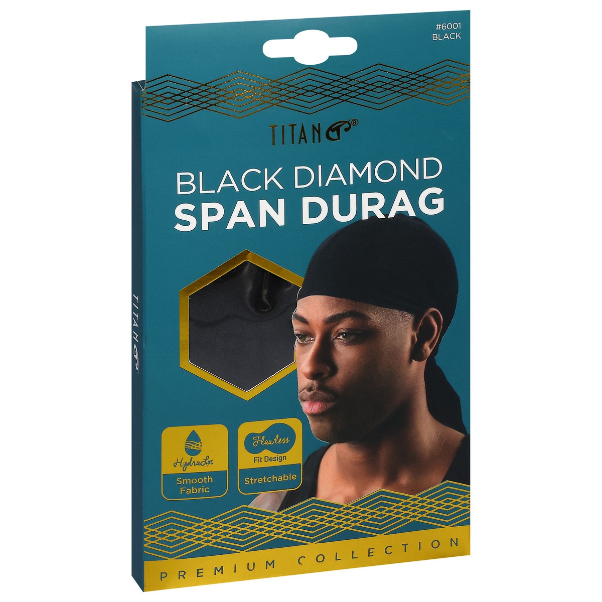 slide 7 of 11, Titan Premium Collection Black Black Diamond Span Durag 1 ea, 1 ct