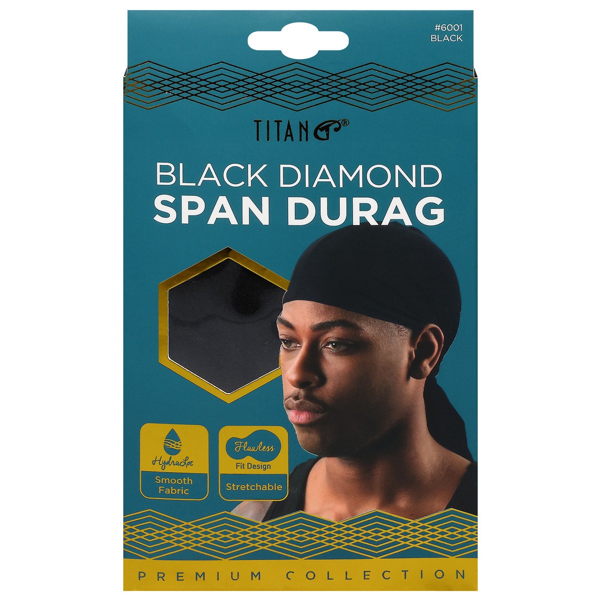 slide 1 of 11, Titan Premium Collection Black Black Diamond Span Durag 1 ea, 1 ct