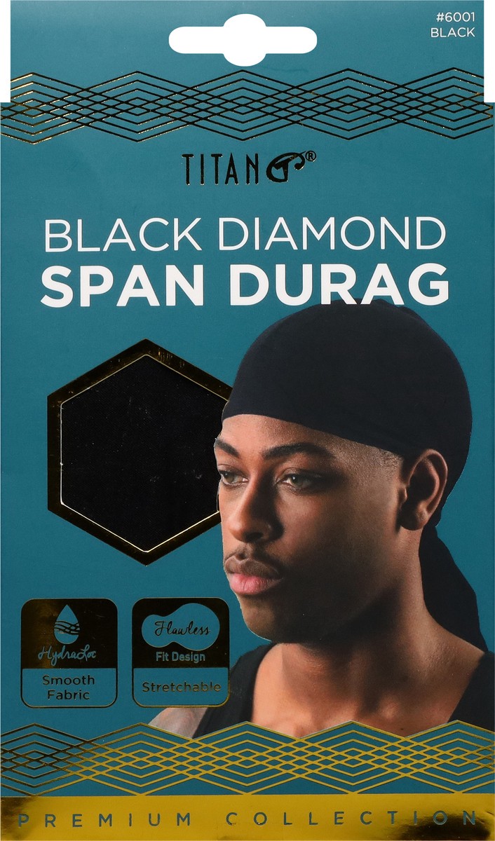 slide 6 of 11, Titan Premium Collection Black Black Diamond Span Durag 1 ea, 1 ct