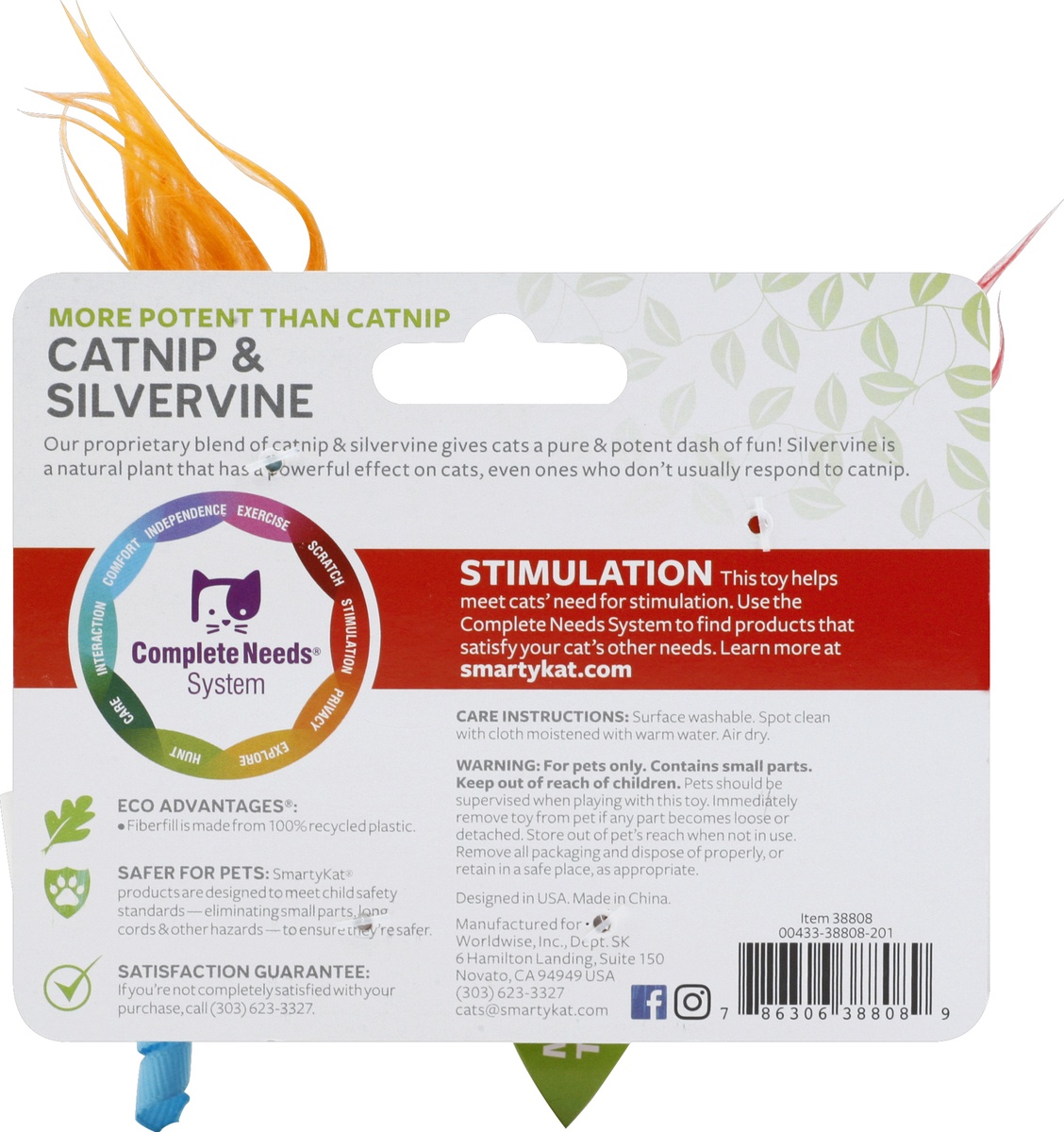 slide 2 of 7, SmartyKat Cat Toy - Silvervine/Catnip Blend, 1 ct