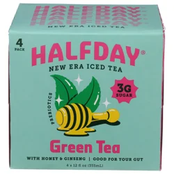 Halfday Iced Tea Prebiotic Green Tea - 4 pk / 12 fl oz