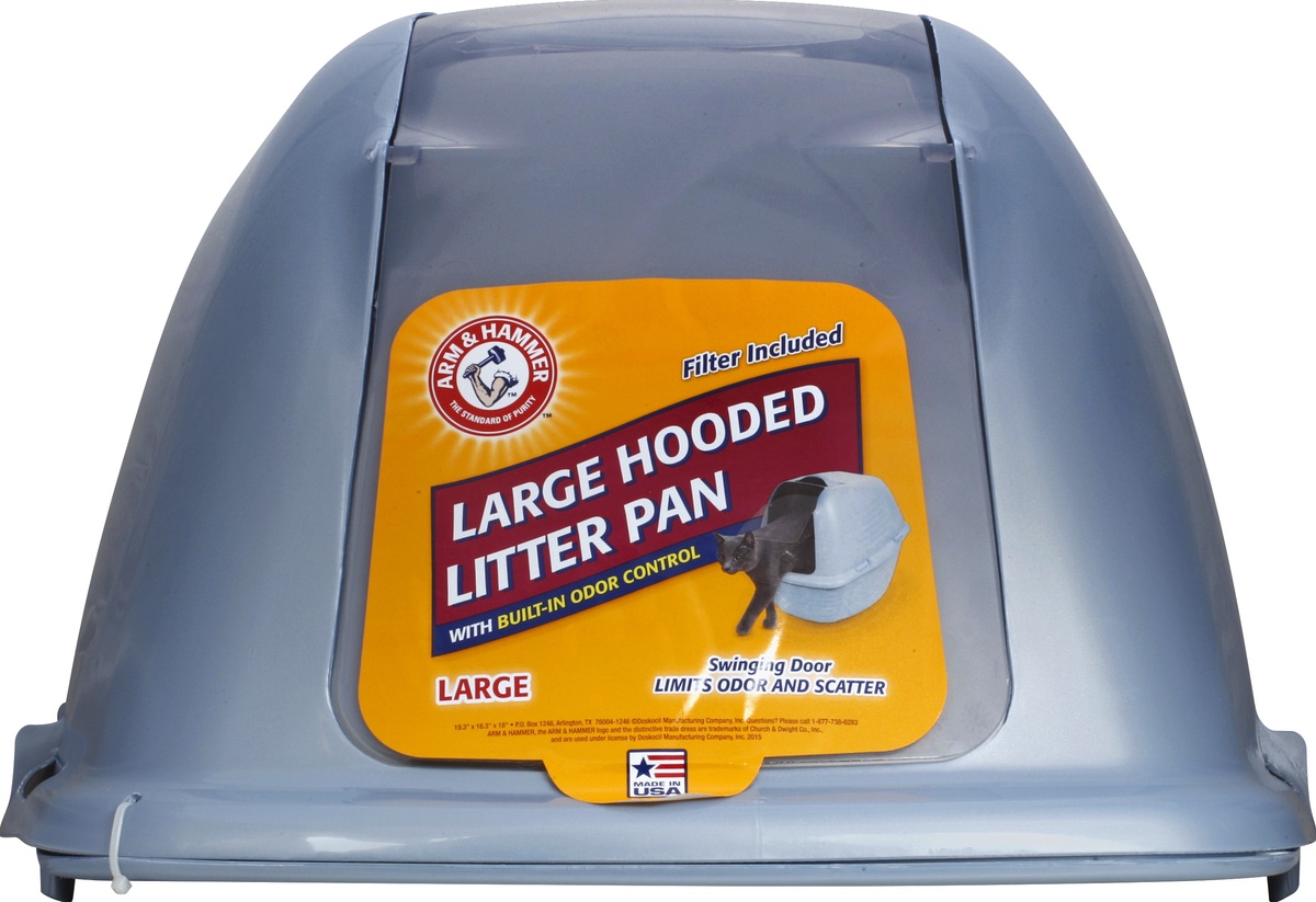 slide 2 of 4, ARM & HAMMER Large Blue Hooded Litter Pan, 1 ct