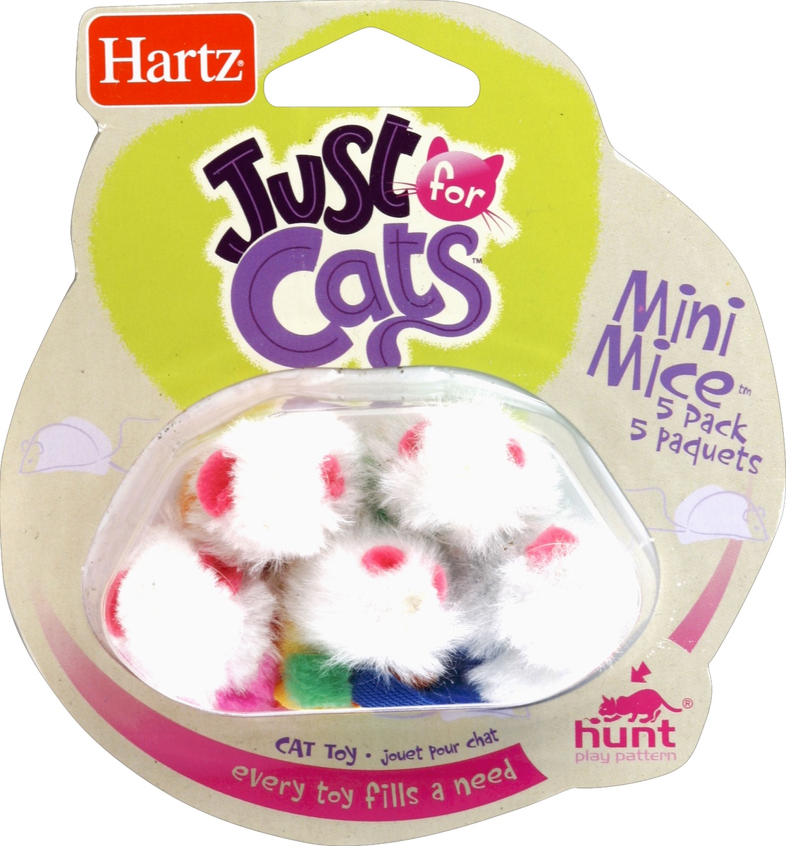 slide 2 of 2, Hartz Just For Cats Catnip Filled Mini Mice Cat Toy, 