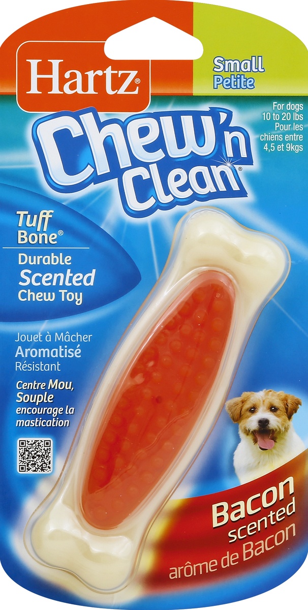 slide 2 of 2, Hartz Chew'n Clean Tuff Bone Small Durable Bacon Scented Chew Toy 1 ea, 1.9 oz