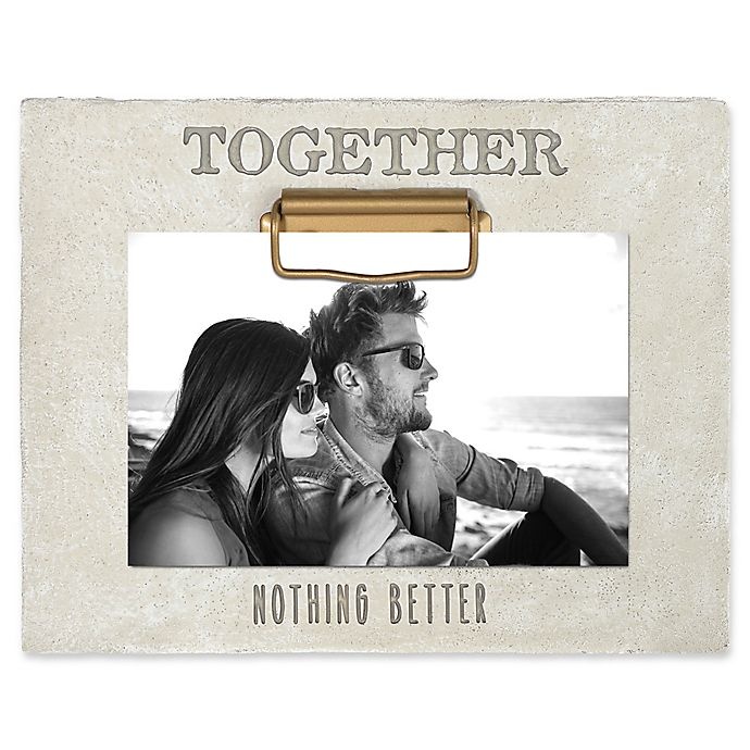 slide 1 of 1, Grasslands Road Together Nothing Better'' Cement Clip Picture Frame - Ivory'', 4 in x 6 in