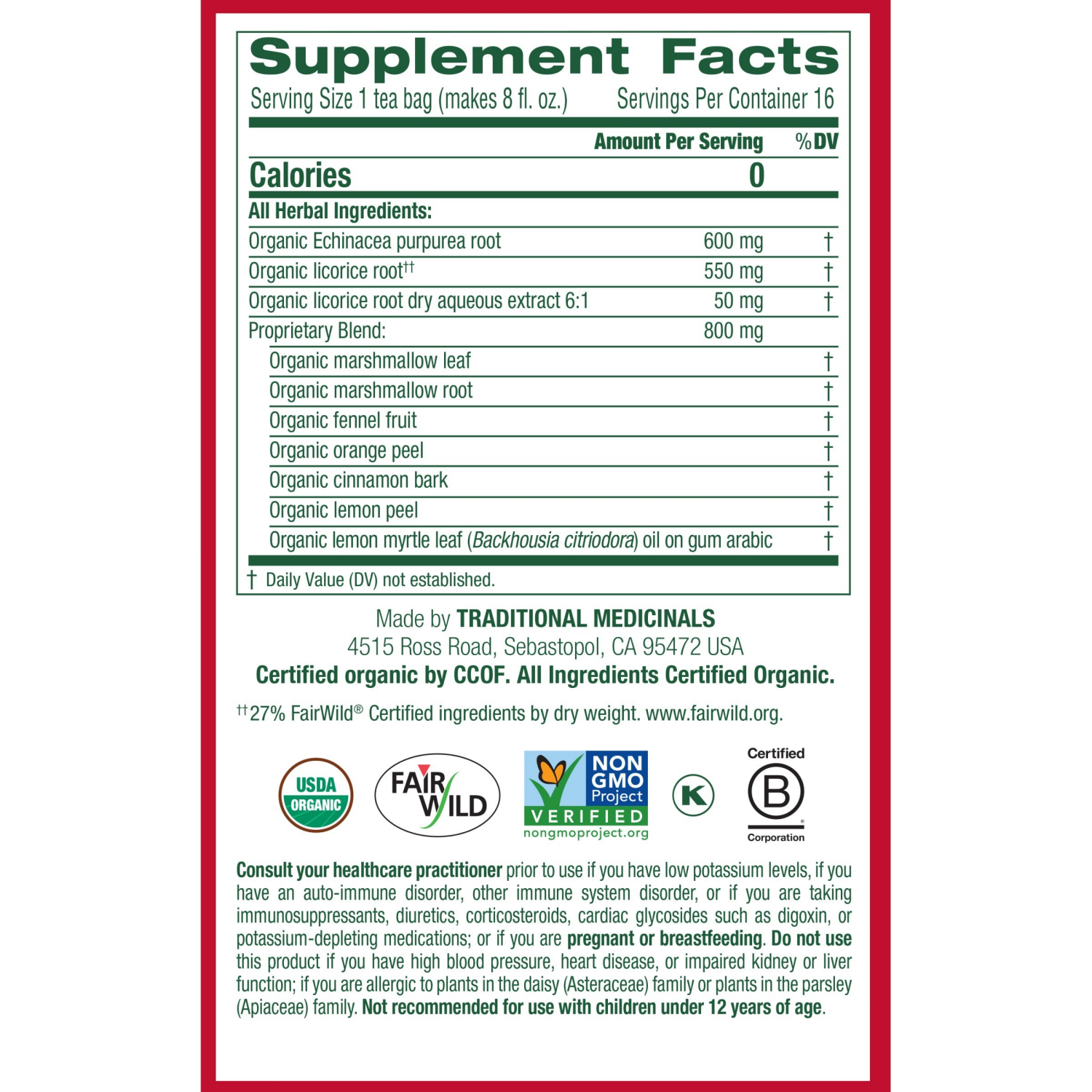 slide 3 of 4, Traditional Medicinals Organic Throat Coat Lemon Echinacea Tea, 16 ct; 1.13 oz