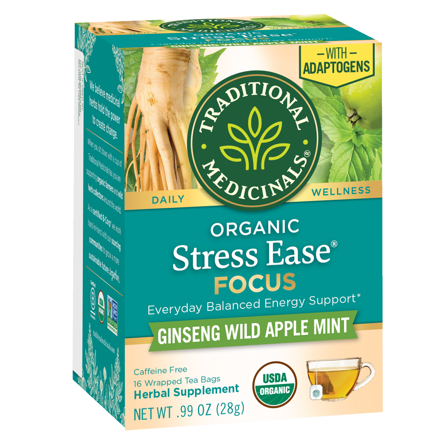 slide 2 of 3, Traditional Medicinals Organic Stress Ease Focus, 16 ct