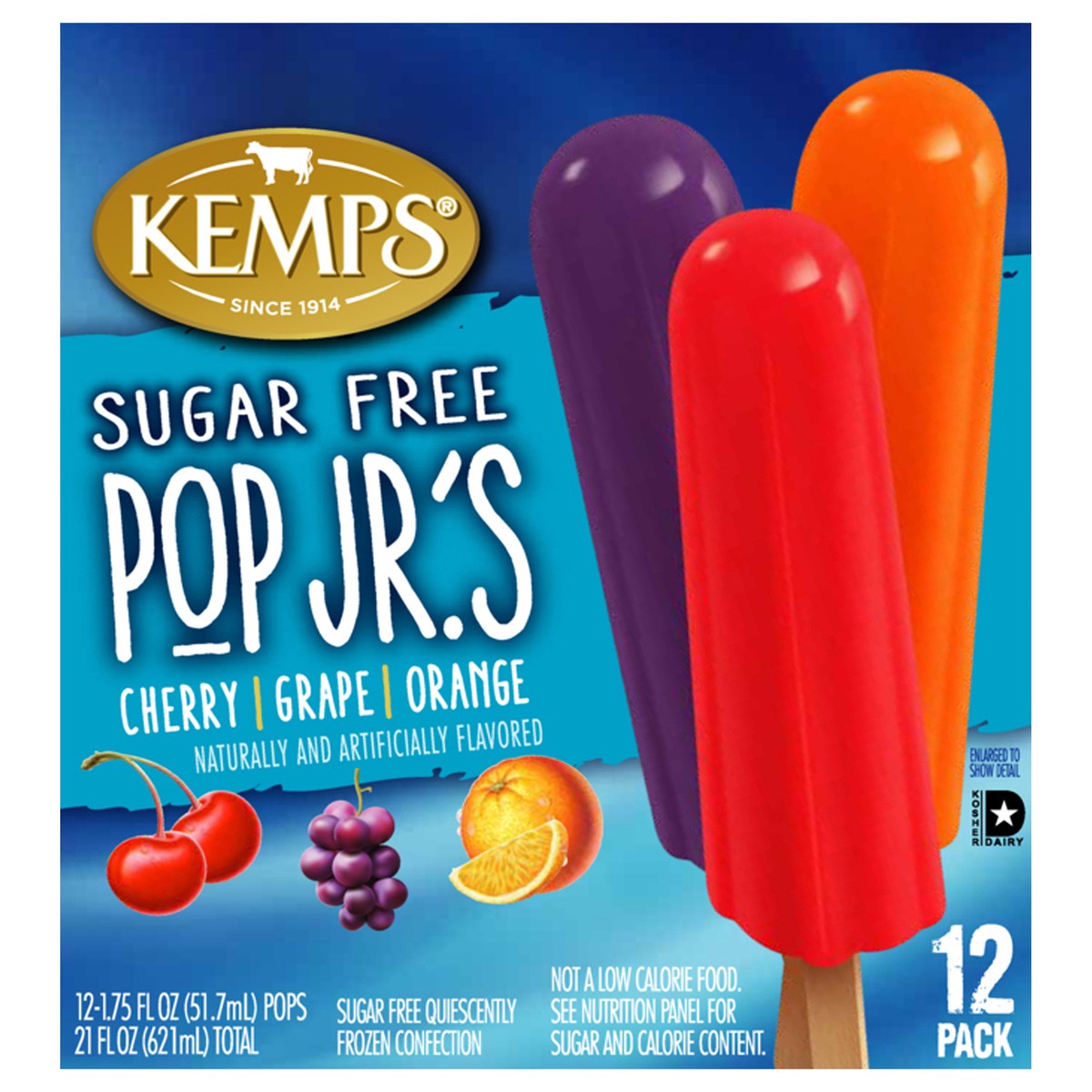 slide 1 of 2, Kemps Assorted Pop Jr's Sugar Free 12Ct,