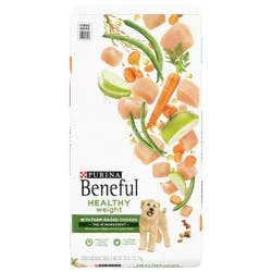 Purina Beneful Healthy Weight With Farm-Raised Chicken Natural Dog Food Dry Formula With Added Vitamins, Minerals and Nutrients