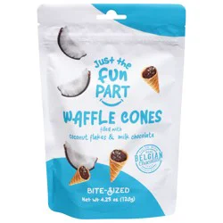 Just the Fun Part Bite-Sized Coconut Flakes & Milk Chocolate Waffle Cones 4.23 oz