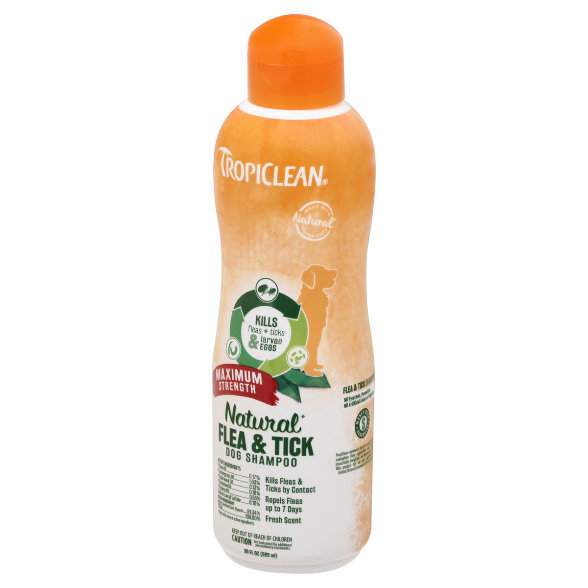 slide 7 of 9, TropiClean Maximum Strength Flea & Tick Dog Shampoo 20 oz, 20 oz