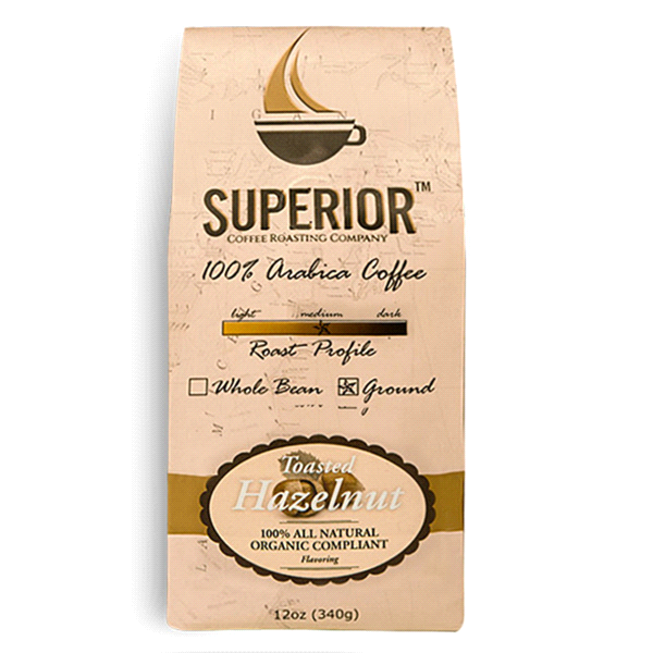 slide 1 of 1, Superior Toasted Hazelnut Ground Coffee, 12 oz