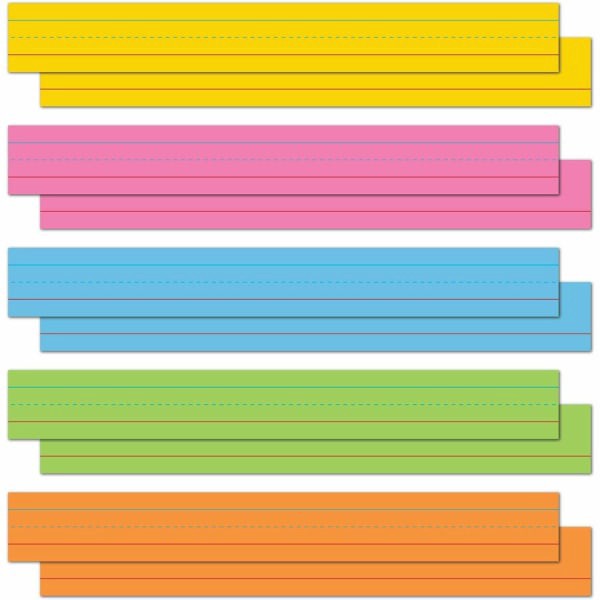 slide 6 of 10, ASTROBRIGHTS Sentence Strips, 3" X 24", Mulitcolor, Pack Of 100 Strips, 100 ct