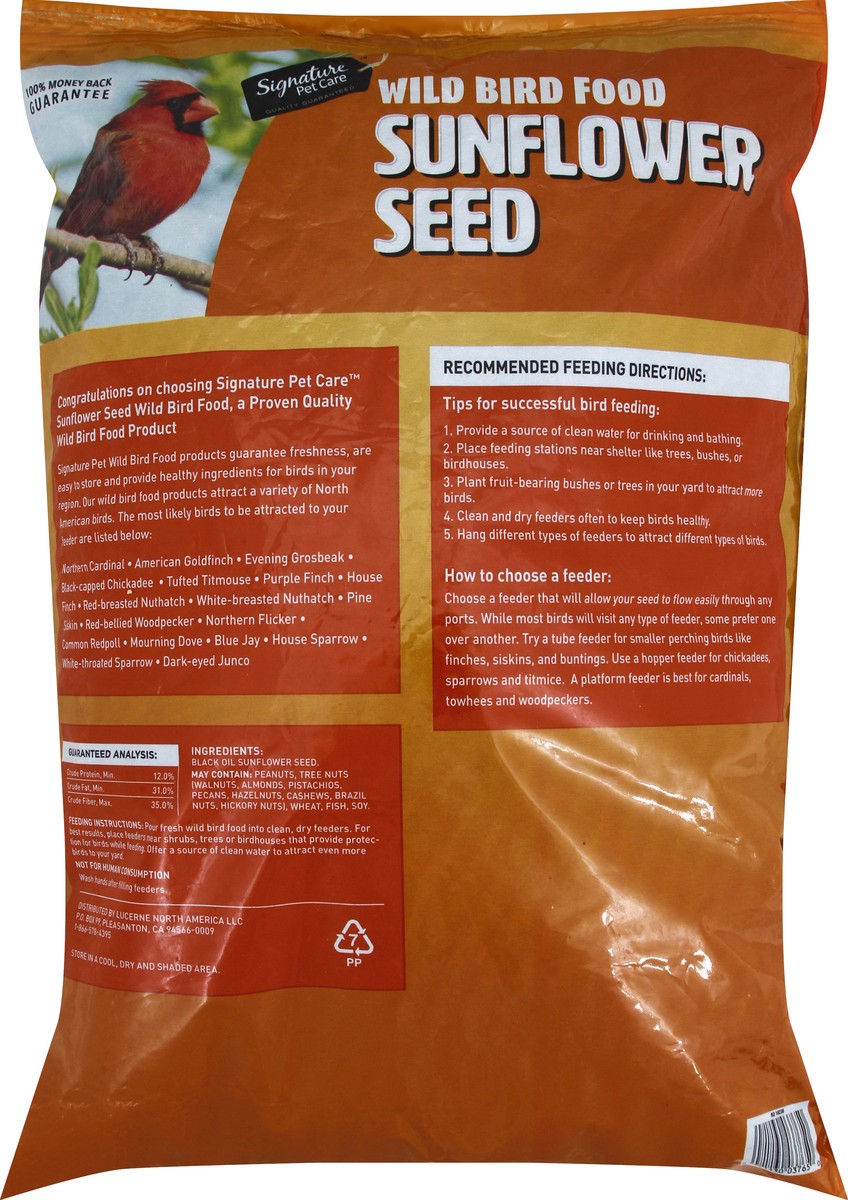 slide 2 of 7, Signature Wild Sunflower Seed Bird Food 10 lb, 10 lb