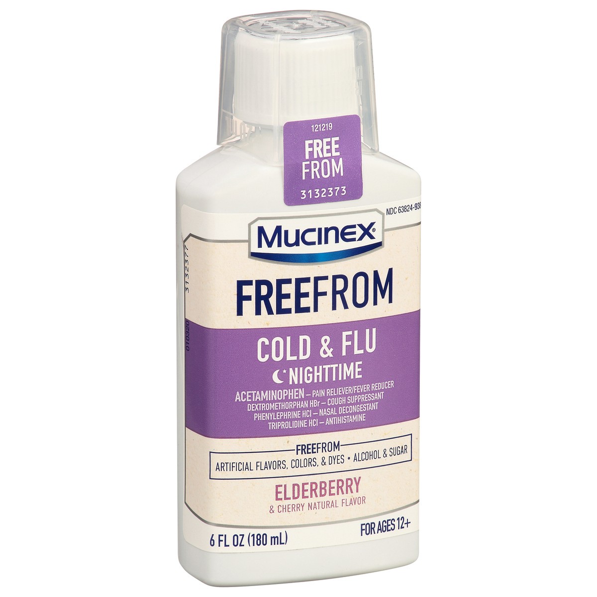 slide 11 of 13, Mucinex FreeFrom Nighttime Elderberry & Cherry Cold & Flu 6 fl oz, 6 fl oz