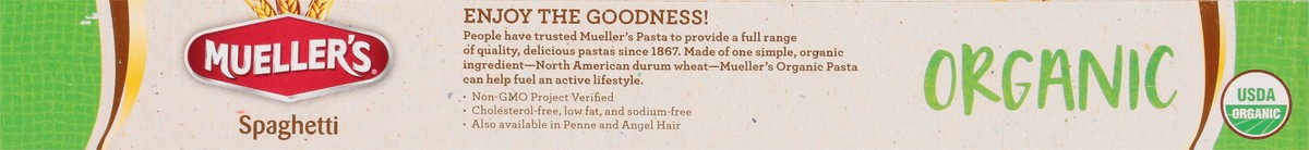 slide 12 of 12, Mueller's Organic Spaghetti 16 oz, 16 oz