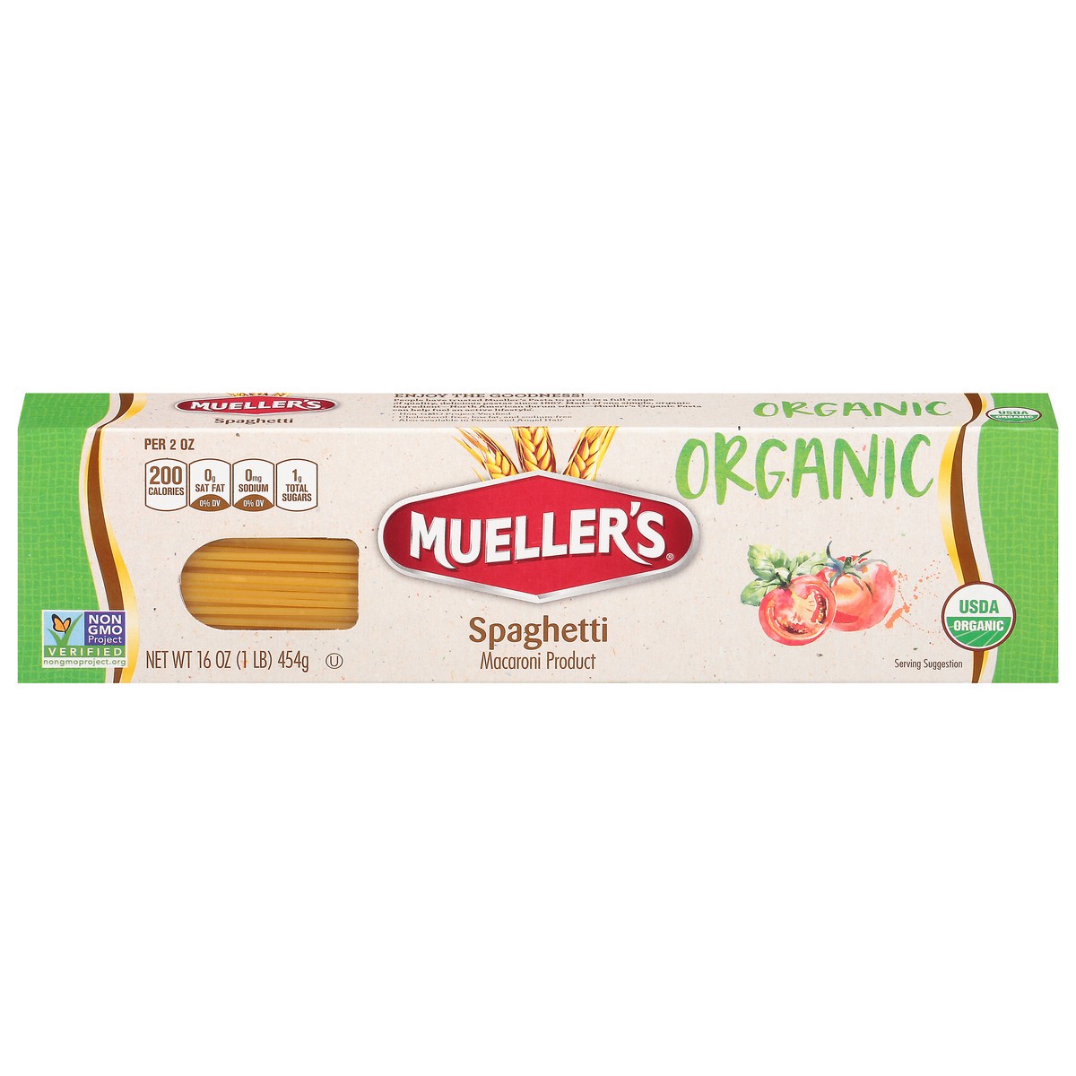 slide 1 of 12, Mueller's Organic Spaghetti 16 oz, 16 oz