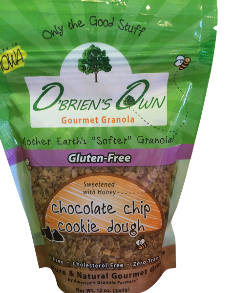 slide 1 of 1, O'Brien's Own Gluten Free Gourmet Chocolate Chip Cookie Dough Granola, 12 oz
