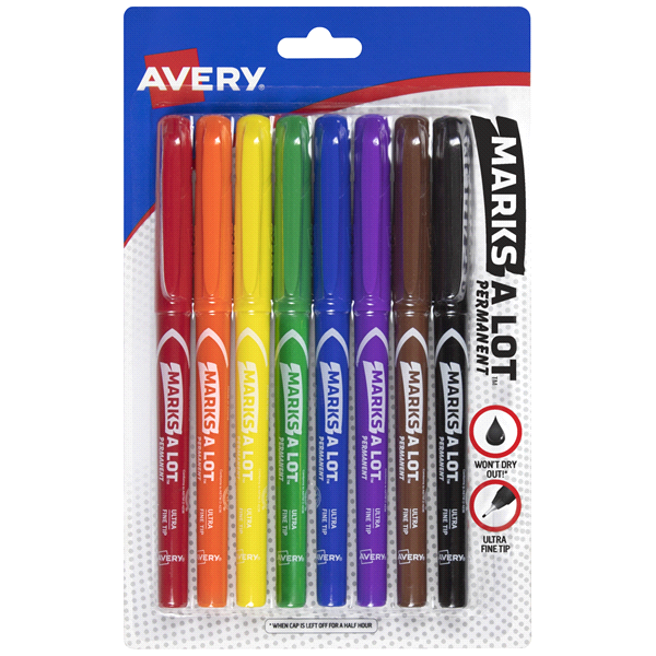 slide 1 of 1, Avery Ultra Fine Markers, Assorted Colors, 8 ct