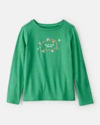 Carter's Girls St. Patrick's Day Shamrock Long-Sleeve Graphic Tee - Green Green XL