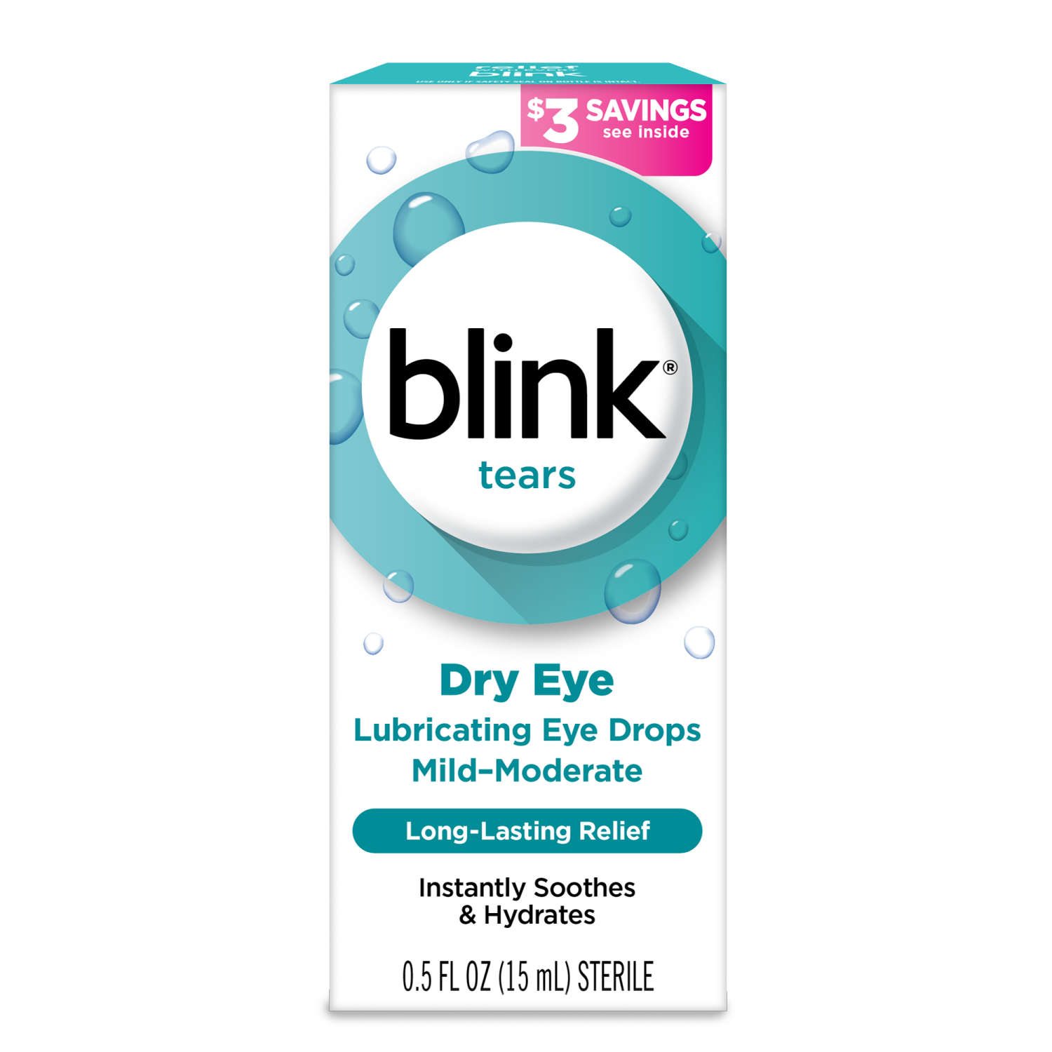slide 1 of 3, Blink Tears Dry Eye Mild-Moderate Lubricating Eye Drops 0.5 fl oz, 0.5 fl oz