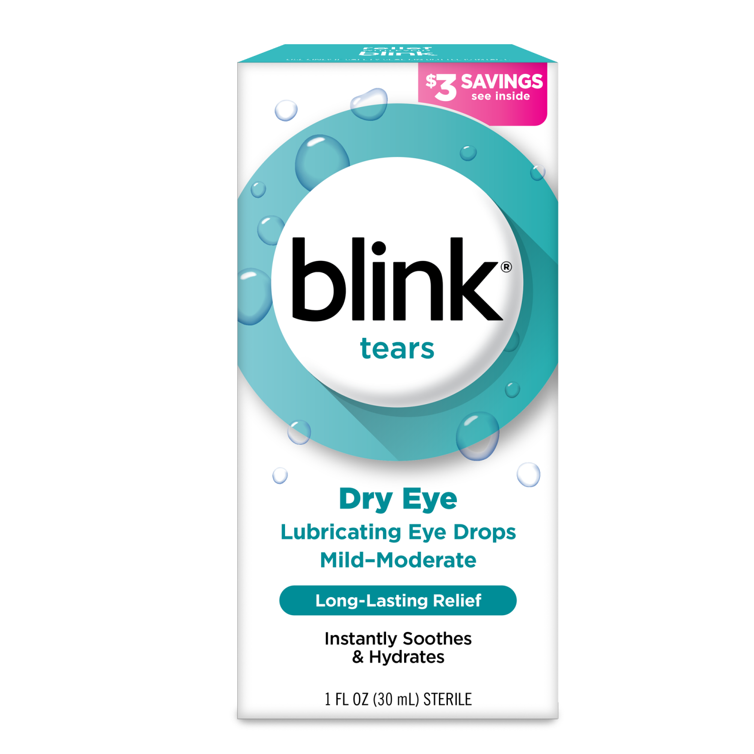 slide 1 of 3, Blink Tears Dry Eye Mild-Moderate Lubricating Eye Drops 1 fl oz, 1 fl oz