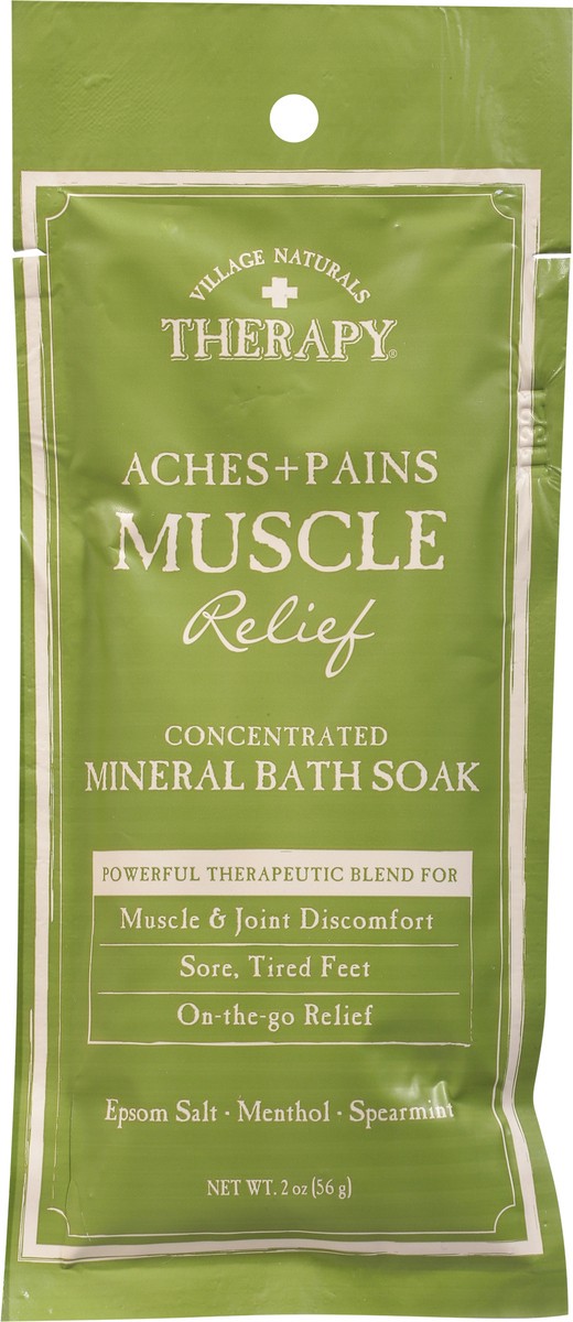 slide 9 of 9, Village Naturals Therapy Muscle Relief Aches + Pains Mineral Bath Soak 2 oz, 2 oz