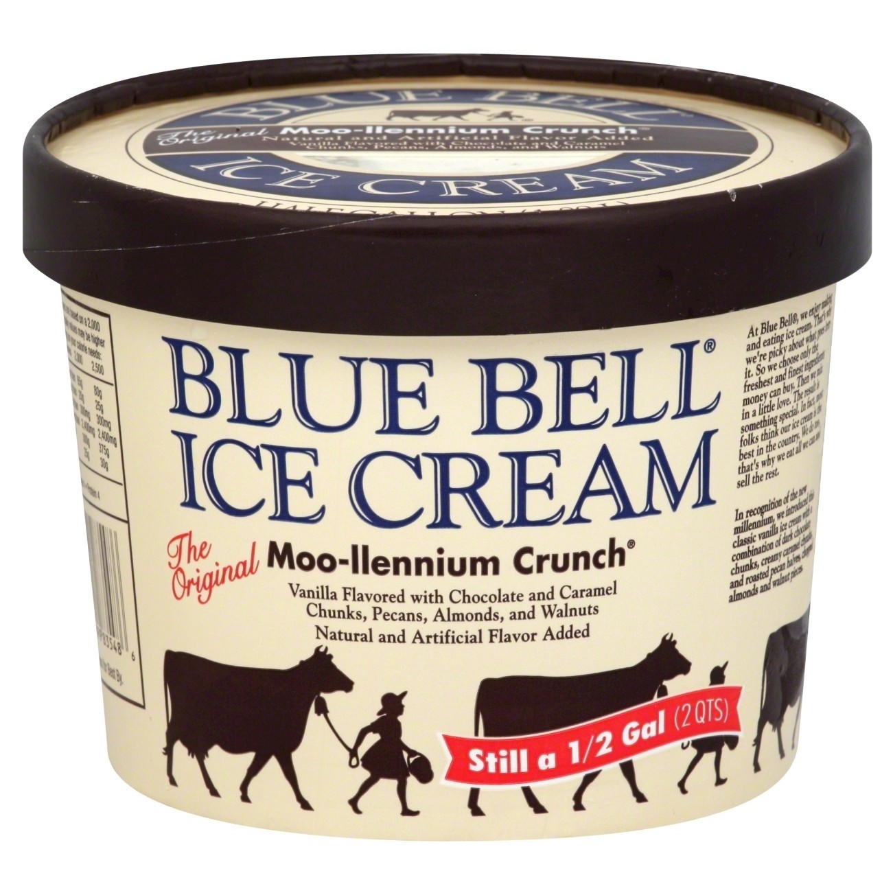 slide 1 of 9, Blue Bell Brown Rim Ice Cream, 1/2 gal