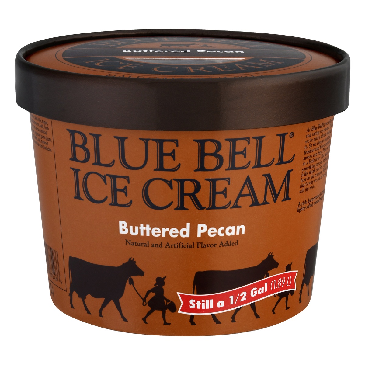 slide 1 of 9, Blue Bell Brown Rim Ice Cream, 1/2 gal