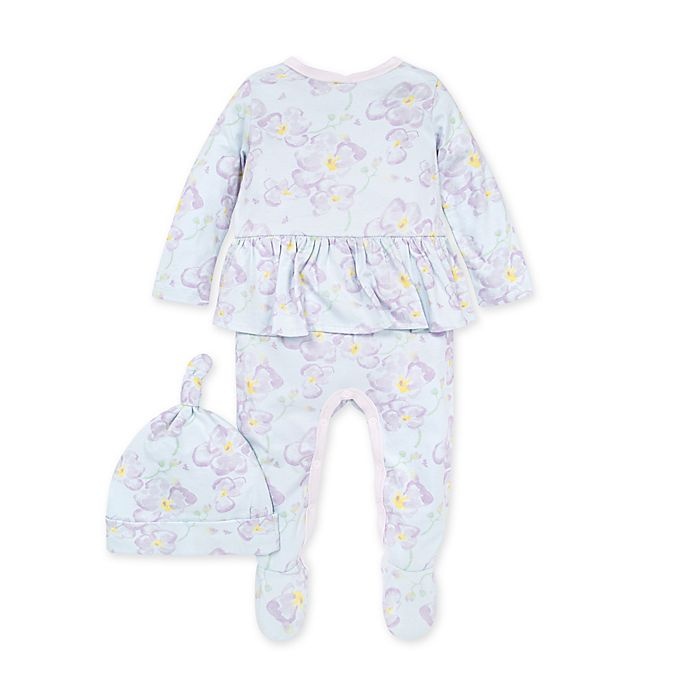 slide 1 of 3, Burt's Bees Baby Sunny Orchids Jumpsuit & Knot Top Hat Set, 1 ct