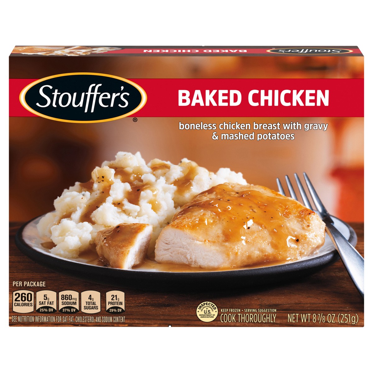 slide 1 of 13, Stouffer's Baked Chicken Frozen Meal, 8.88 oz