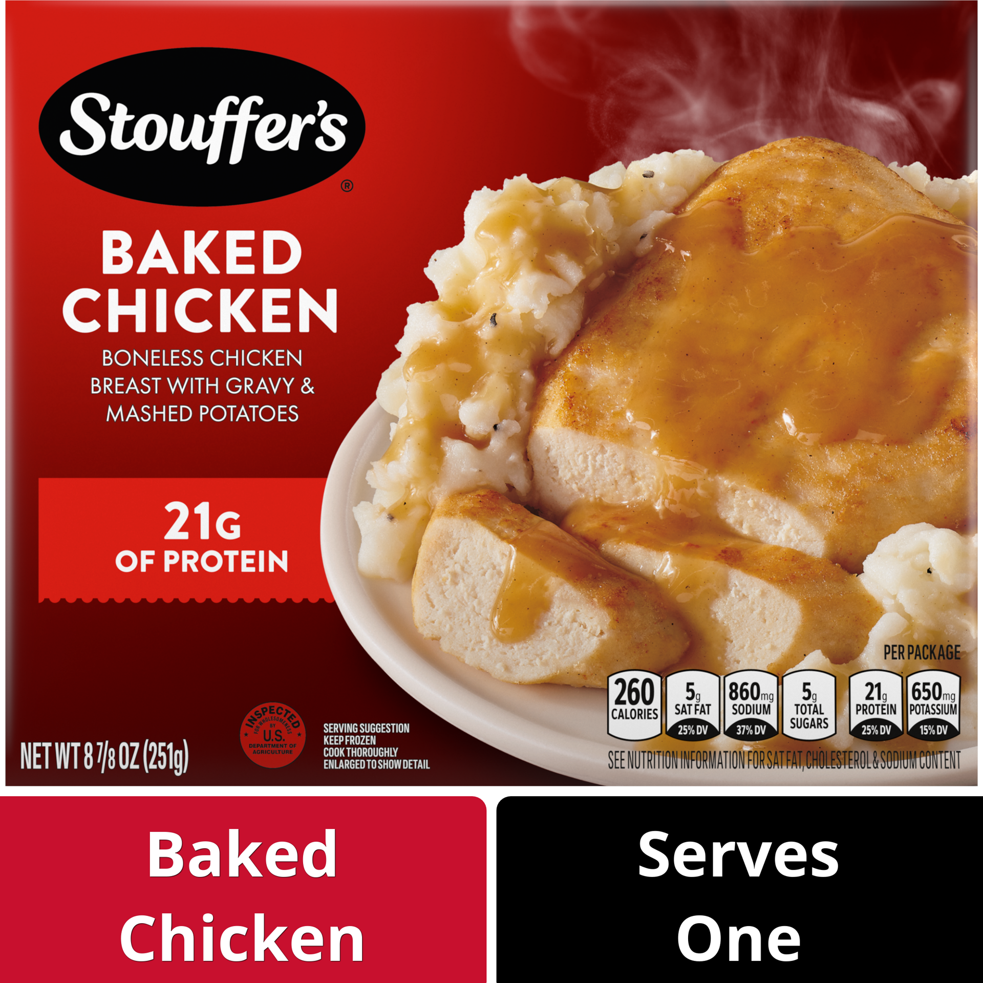 slide 1 of 13, Stouffer's Baked Chicken Frozen Meal, 8.88 oz