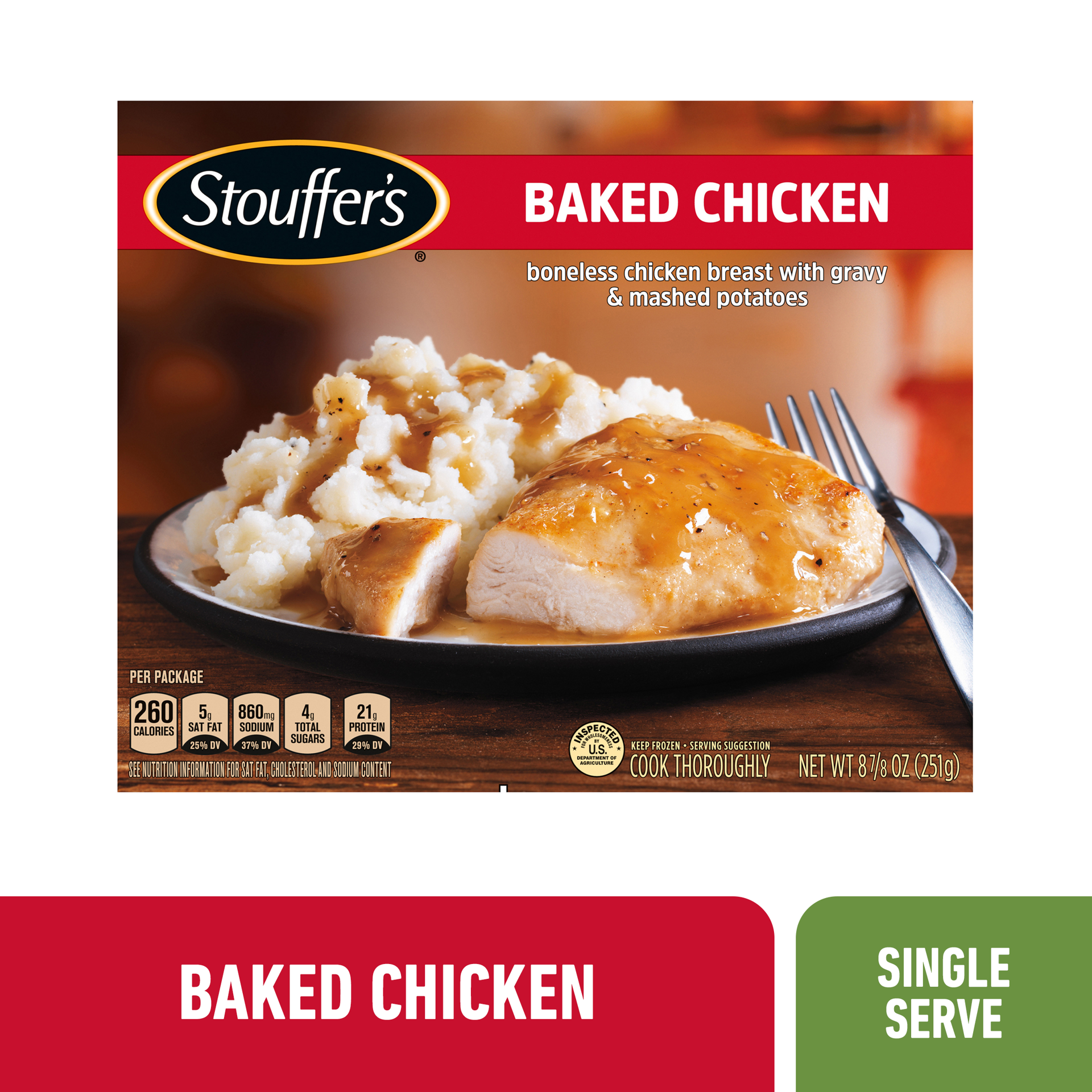 slide 1 of 13, Stouffer's Baked Chicken Frozen Meal, 8.88 oz