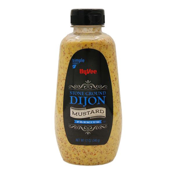 slide 1 of 1, Hy-vee Stone Ground Dijon Mustard, 12 oz