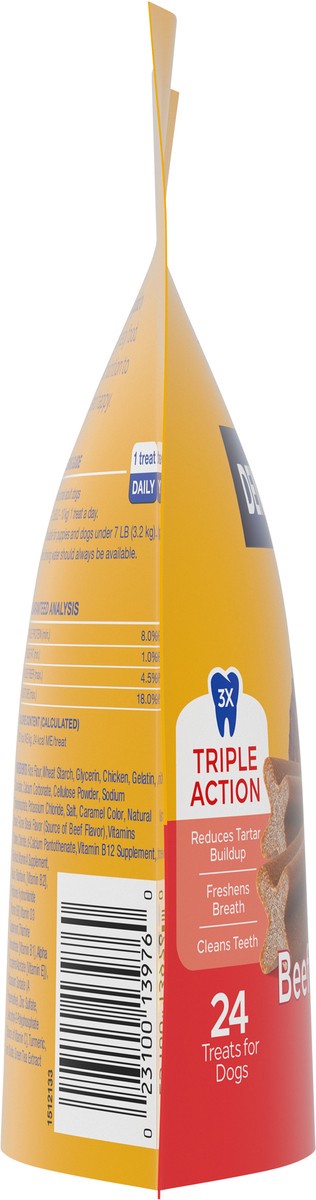 slide 2 of 6, Dentastix Triple Action Beef Flavor Dog Treats 24 ea, 24 ct