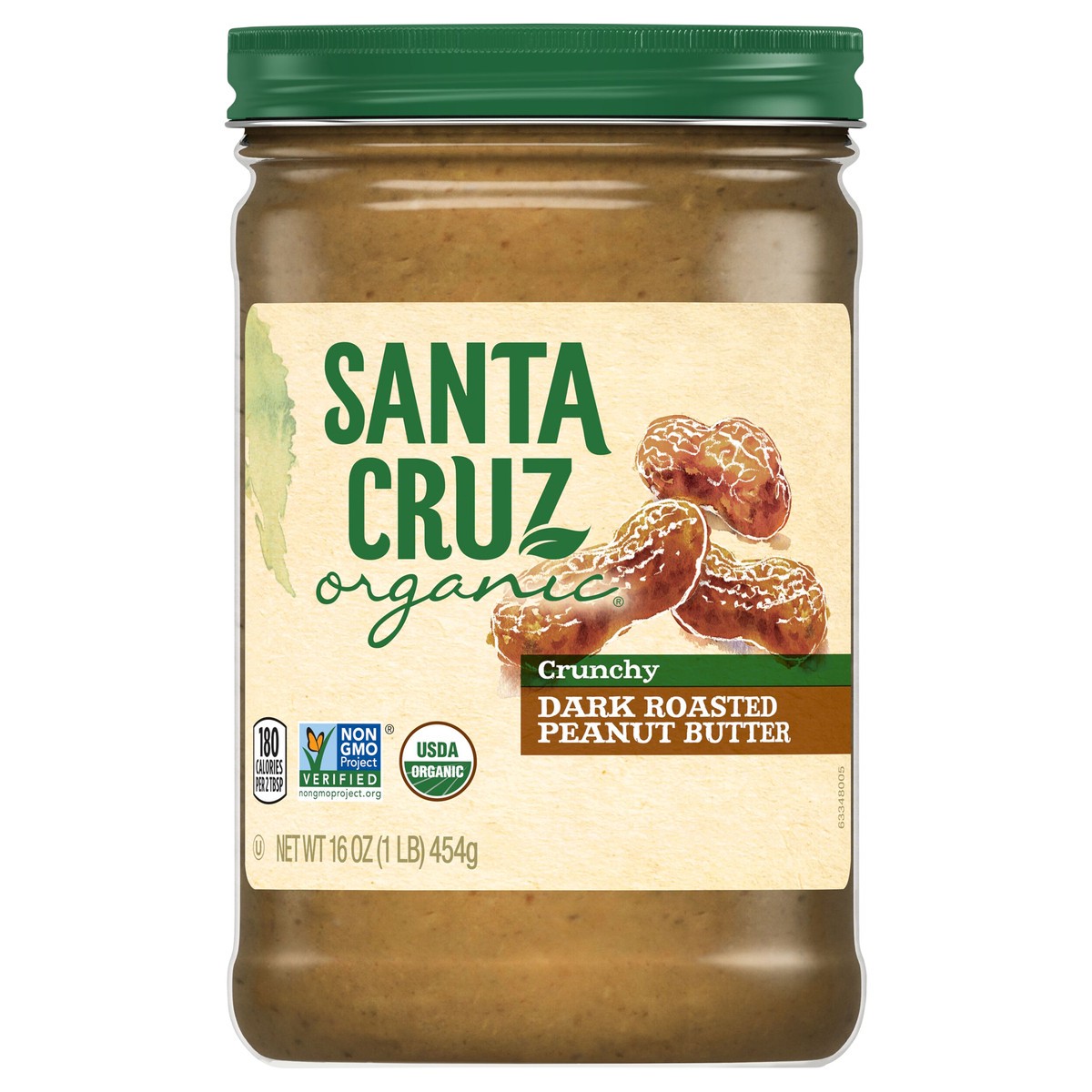 slide 1 of 4, Santa Cruz Organic Crunchy Dark Roasted Peanut Butter, 16 Ounces, 16 oz