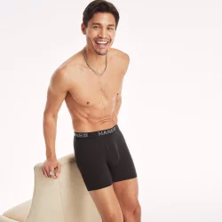 Hanes Ultimate Men's Underwear Comfort Flex Fit Total Support Pouch Boxer Brief - Black/Grey