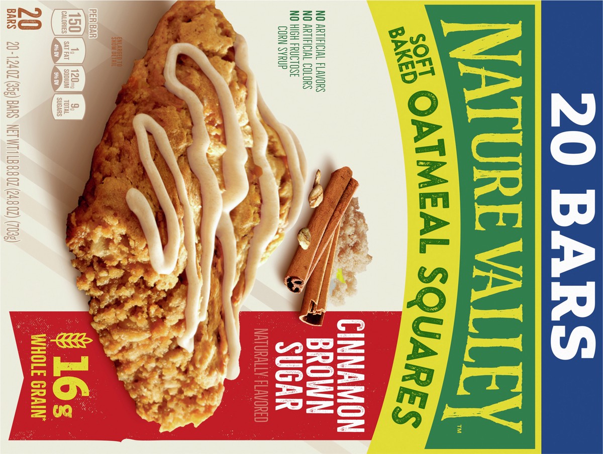 slide 2 of 13, Nature Valley Soft-Baked Oatmeal Squares, Cinnamon Brown Sugar, 20 Count, 24.8 OZ, 24.8 oz
