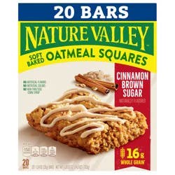 Nature Valley Soft-Baked Oatmeal Squares, Cinnamon Brown Sugar, 20 Count, 24.8 OZ