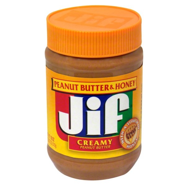 slide 1 of 1, Jif Peanut Butter, Creamy, with Honey, 18 oz