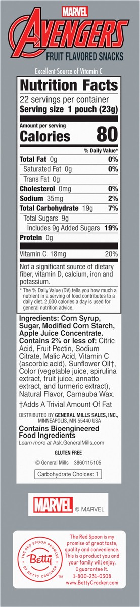 slide 4 of 9, Betty Crocker Avengers Fruit Flavored Snacks, Treat Pouches, Value Pack, 22 ct, 22 ct